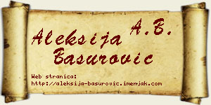 Aleksija Basurović vizit kartica